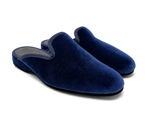 "Mule Slipper" in Navy Velvet